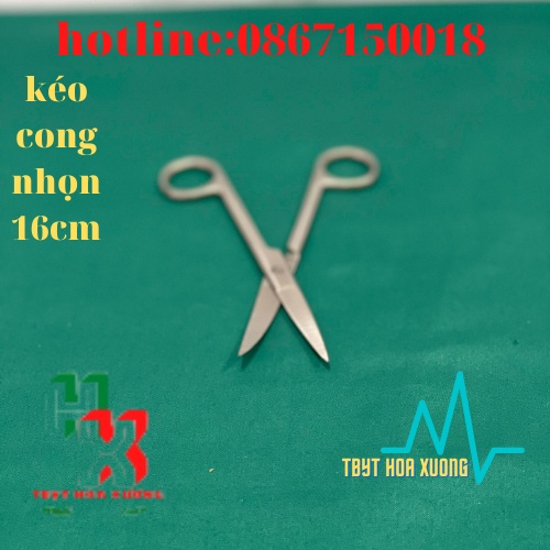 [Hàng Chính Hãng] Kéo Y Tế -Kéo Cong Nhọn 2 Đầu 16cm Pakistan
