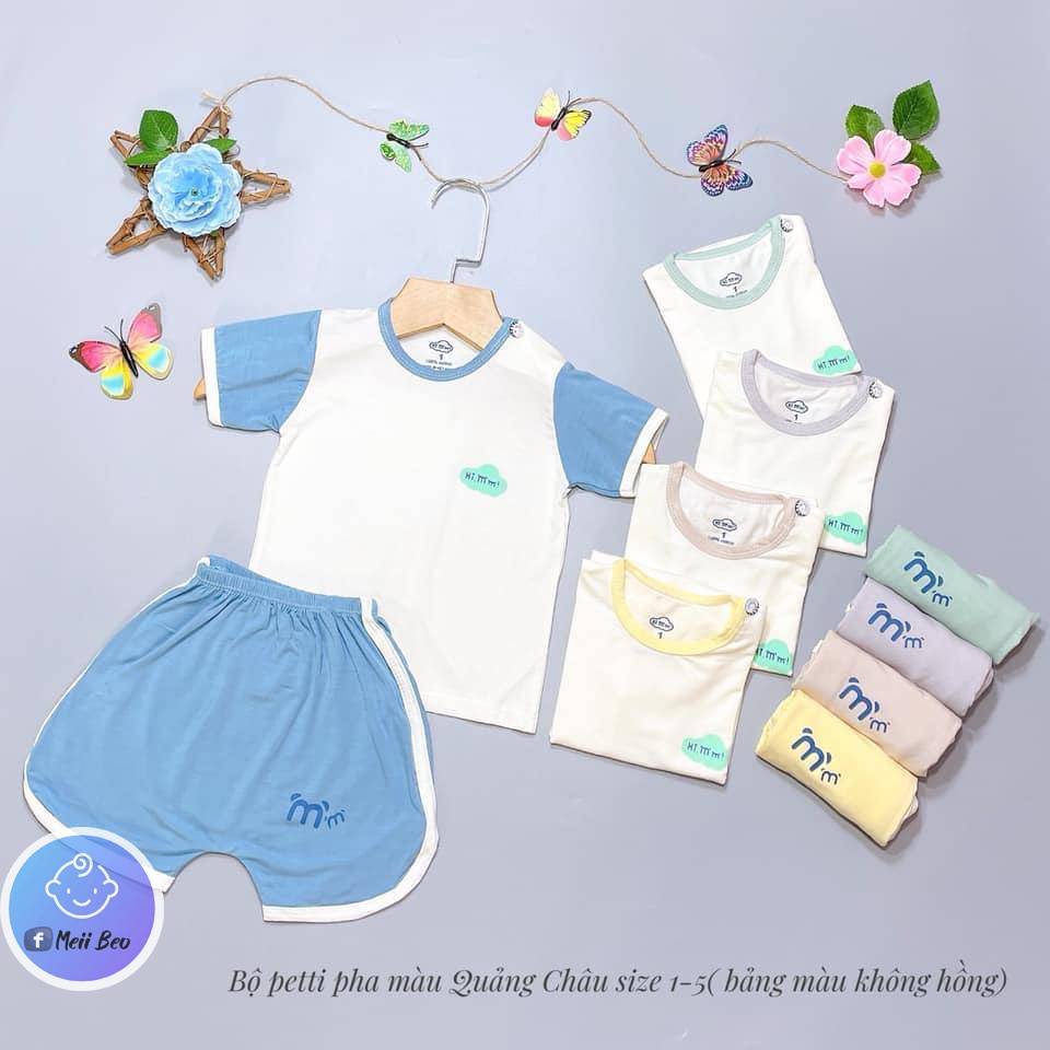 SALE  Bộ Cộc Tay Petti Hi Mom Cho Bé Trai Bé Gái (5 - 16kg) Meii Beo Shop