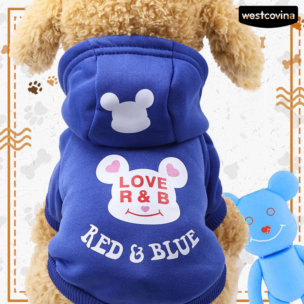 Áo Hoodie Giữ Ấm In Họa Tiết Có Nút Cài Cho Thú Cưng