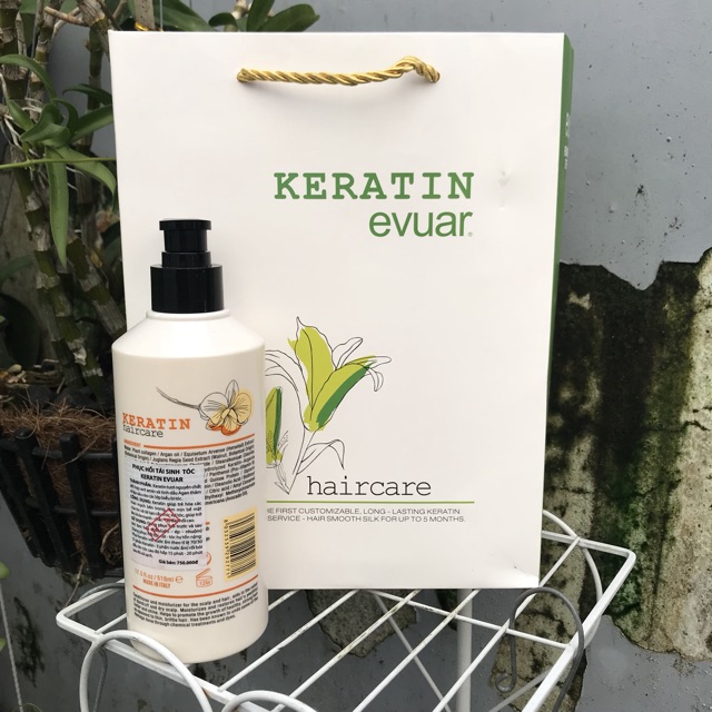 Phục hồi tái sinh tóc hư tổn Keratin Evuar 518ml ( Italy)