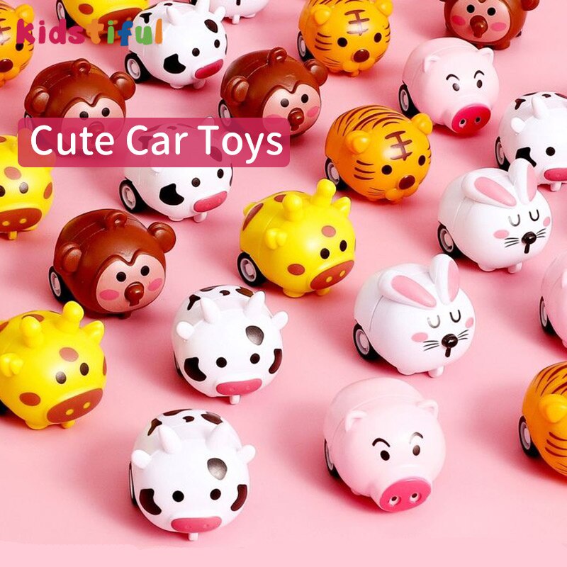 1Pcs Pull Back Cartoon Animal Car Toys Children Mini Play Vehicle Funny Kids Toys
