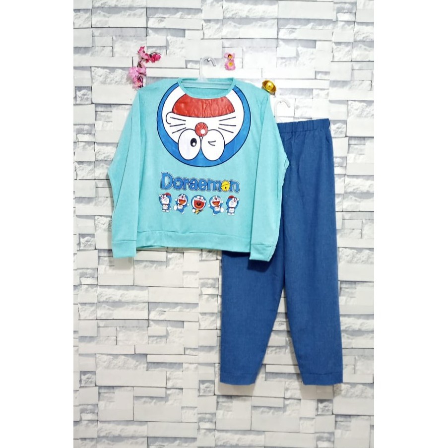 Bộ đồ ngủ in hình Doraemon dễ thương
