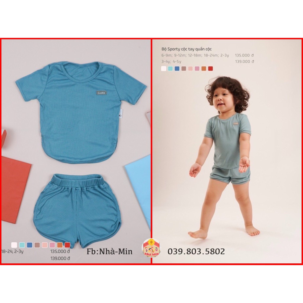 Bộ sporty cộc tay Cookie chất liệu: Air-cool Knitwear điều hòa nhiệt 4 mùa-HÀNG SALE | BigBuy360 - bigbuy360.vn