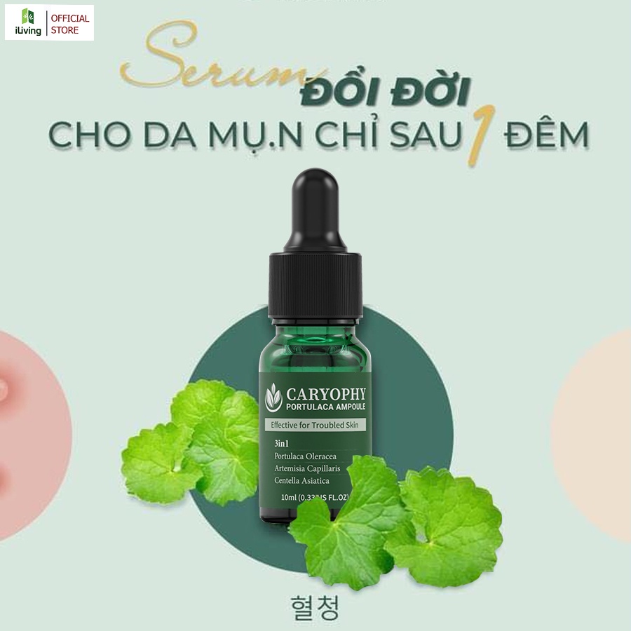 Serum giảm mụn mờ thâm se khít lỗ chân lông Caryophy 30ml và 10ml ILIVING-CARSRC