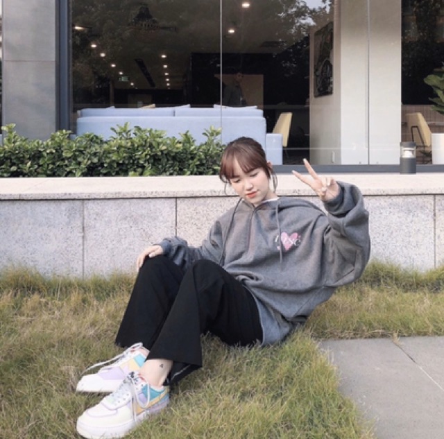 Áo Khoác Ulzzang Thêu Tim Hàn
