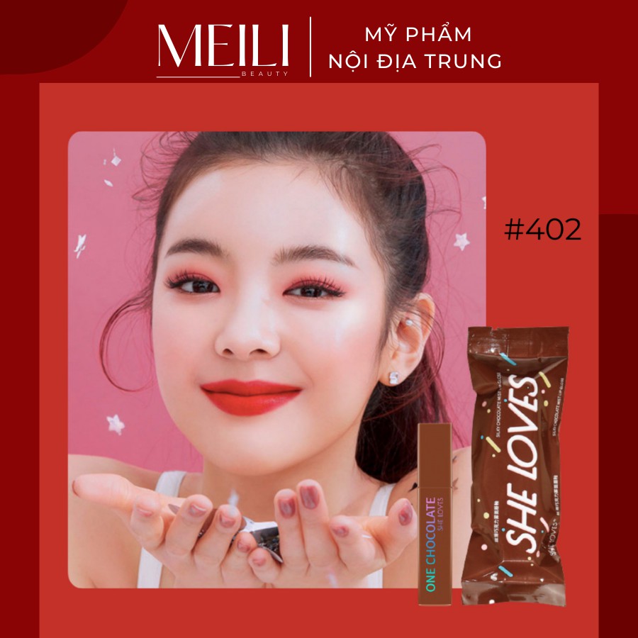 Son Kem Lì Mịn Môi Chống Nước Lâu Phai Thiết Kế Vỏ Son Hình Thanh Socola Độc Đáo SHELOVES CHOCOLATE