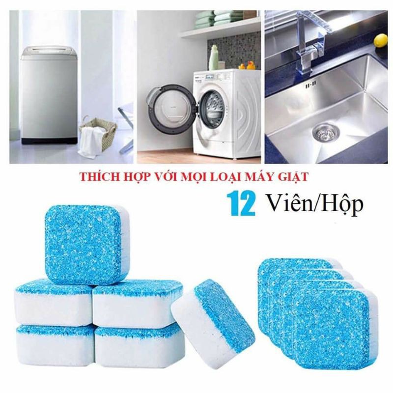 Hộp 12 viên tẩy lồng máy giặt siêu tiết kiệm