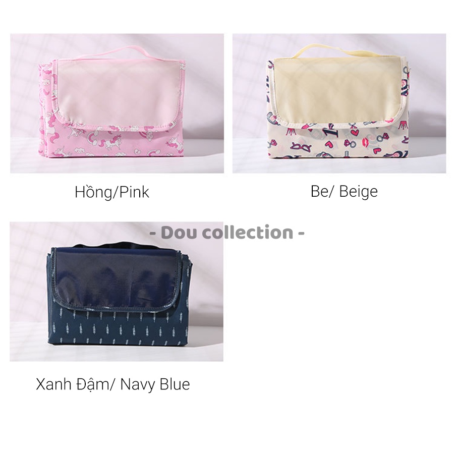 [Nowship2h] Thảm Dã Ngoại Picnic Chống Thấm Du Lịch Đi Biển, Cắm Trại Đi Phượt Kết Hợp Tập Yoga Gấp Gọn Họa Tiết - PC001