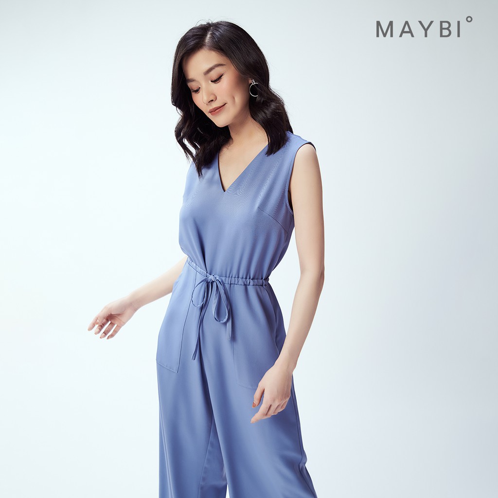 MAYBI - Bộ jumpsuit tím xanh cổ V - Meadow ocean jumpsuit