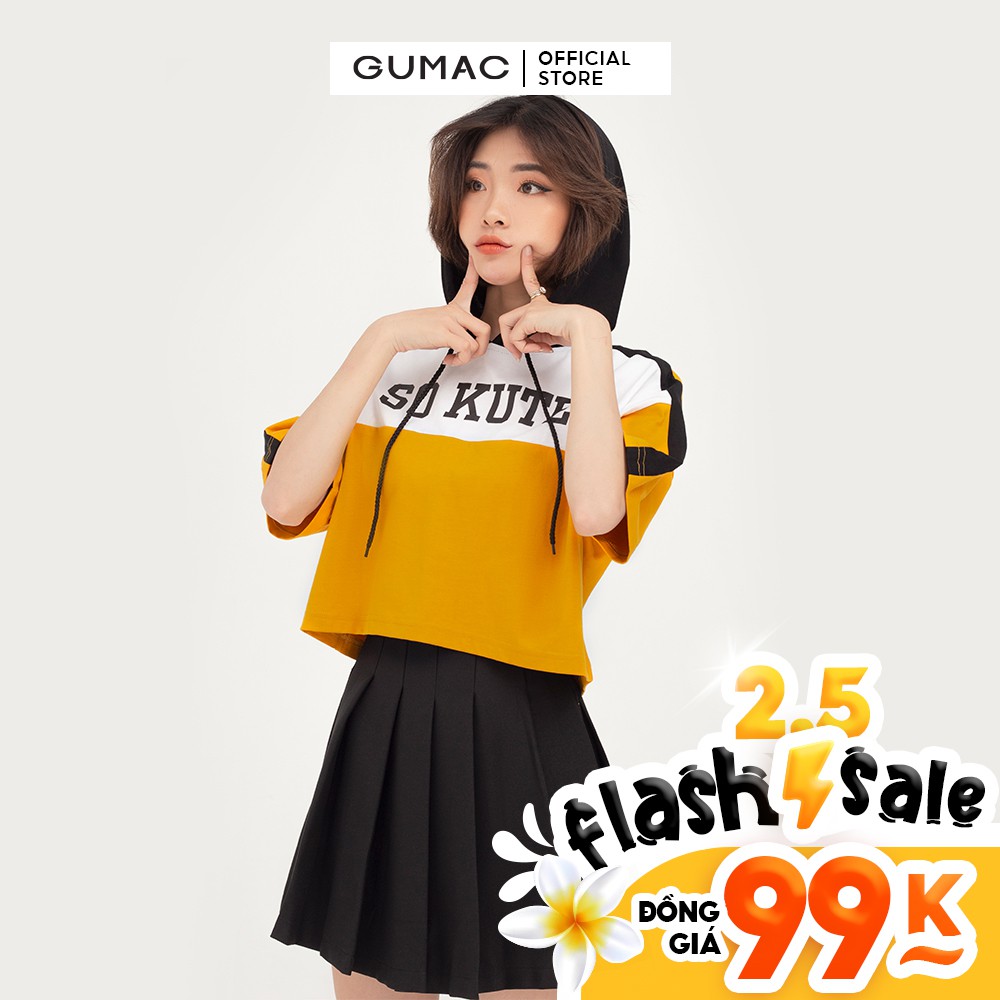 Áo thun nữ phối nón GUMAC phối màu cá tính, phong cách unisex năng động ATB460