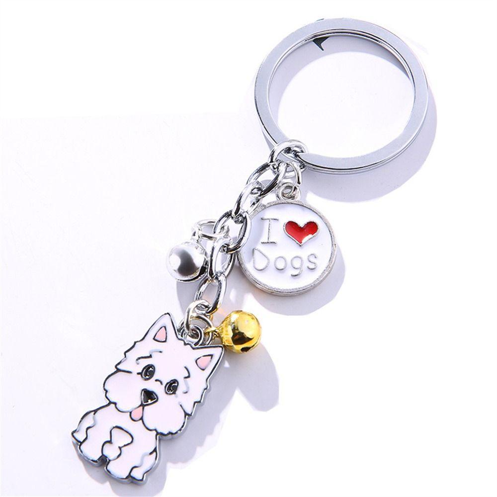 LANFY Móc Khóa Hình Chó Husky Có Chuông Dễ Thương