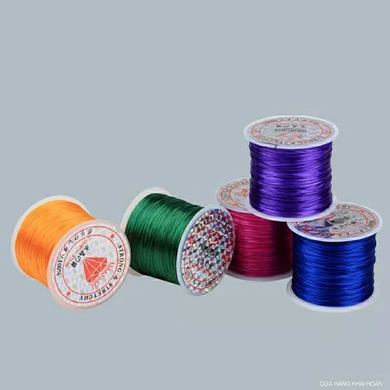 Dây cước co giãn Làm Trang Sức Thủ Công  xâu chuỗi hạt dây cước lụa ,Cước tơ  xỏ vòng tay 60m đủ màu