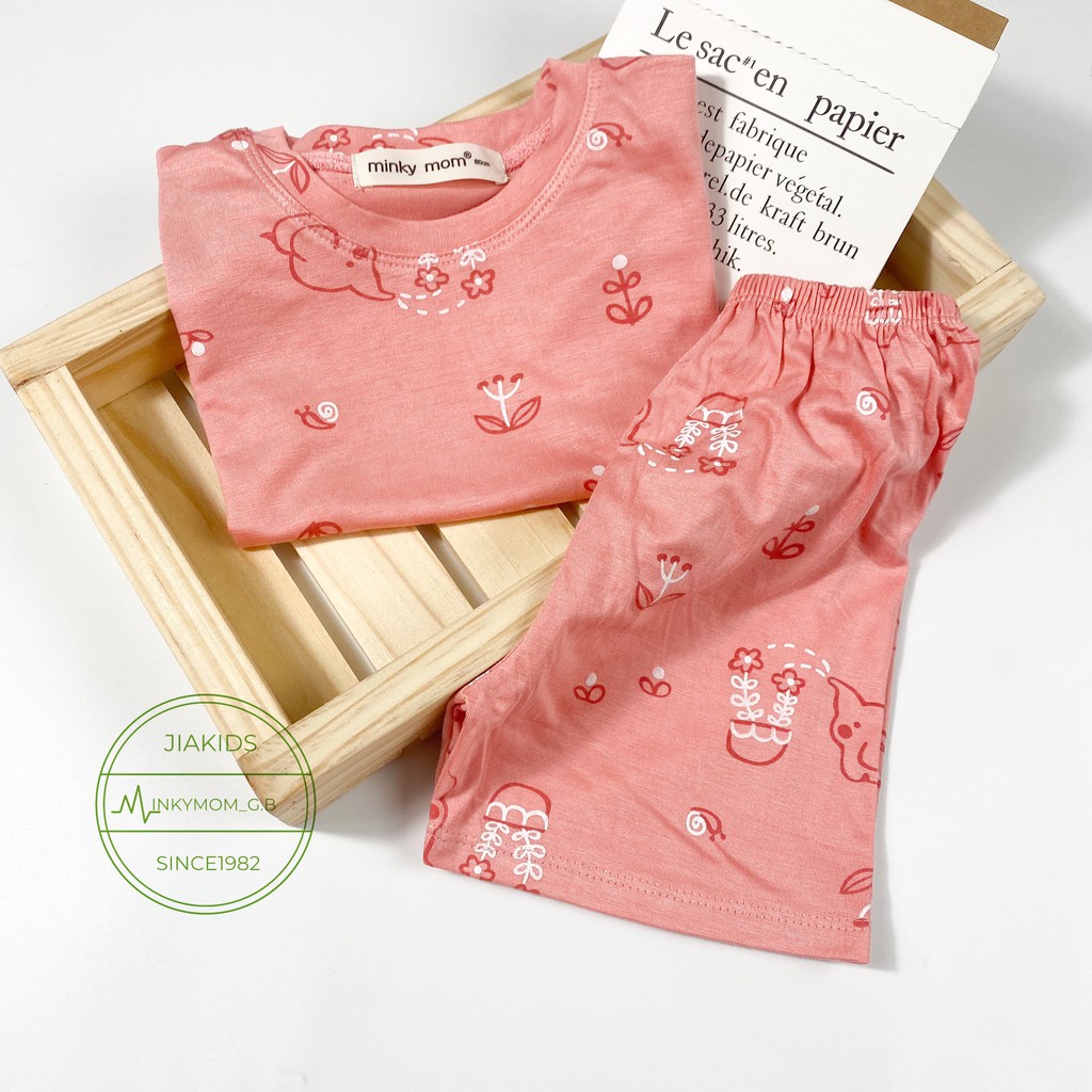 Bộ Cộc Tay THUN LẠNH MINKYMOM In Hình Toàn Thân Họa Tiết Dễ Thương Cho Bé TN-IN72