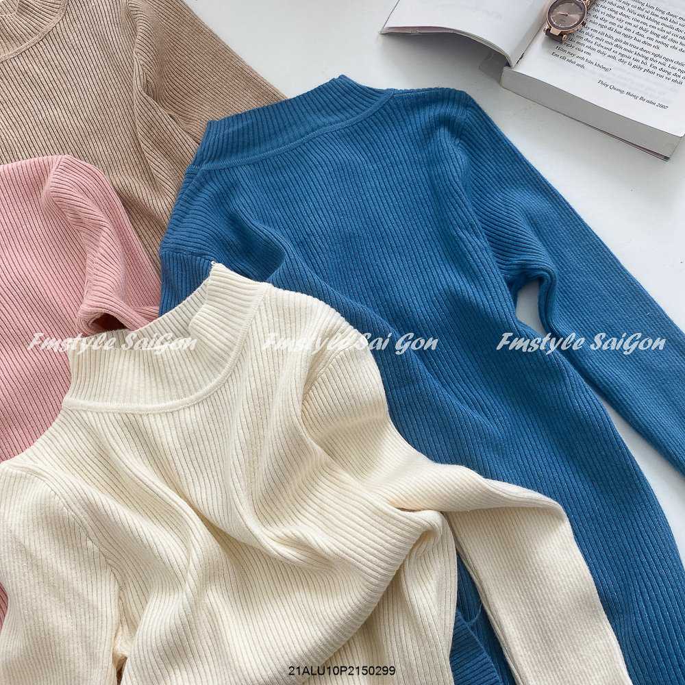 Áo len nữ tay dài cổ cao form đẹp thu đông ulzzang thời trang Fmstyle Saigon 21ALU10P21502