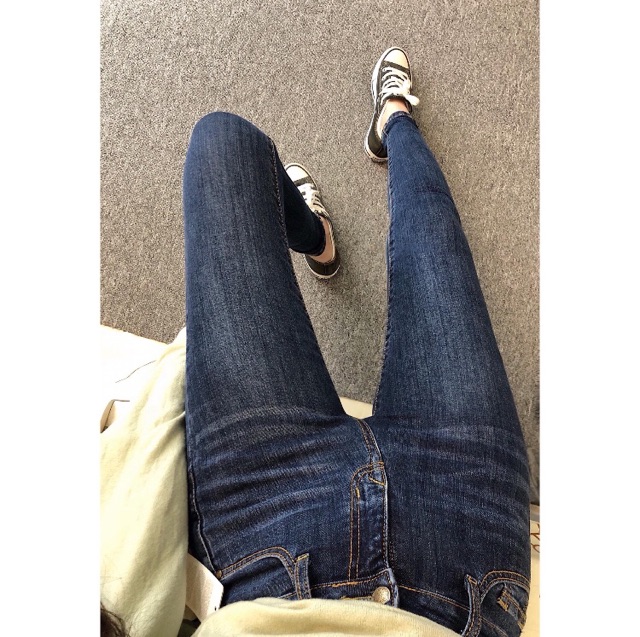 Quần skinny trơn lưng cao MNG