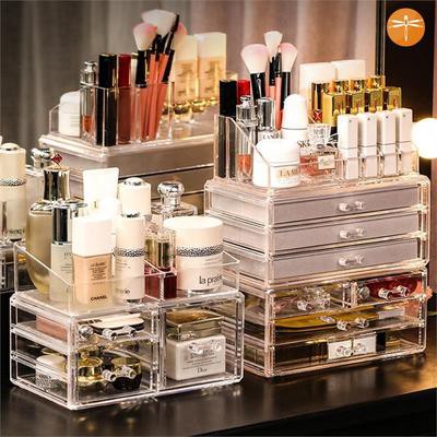 Hộp đựng trang sức mỹ phẩm nhiều ngăn, nhiều tầng làm bằng nhựa mica cao cấp