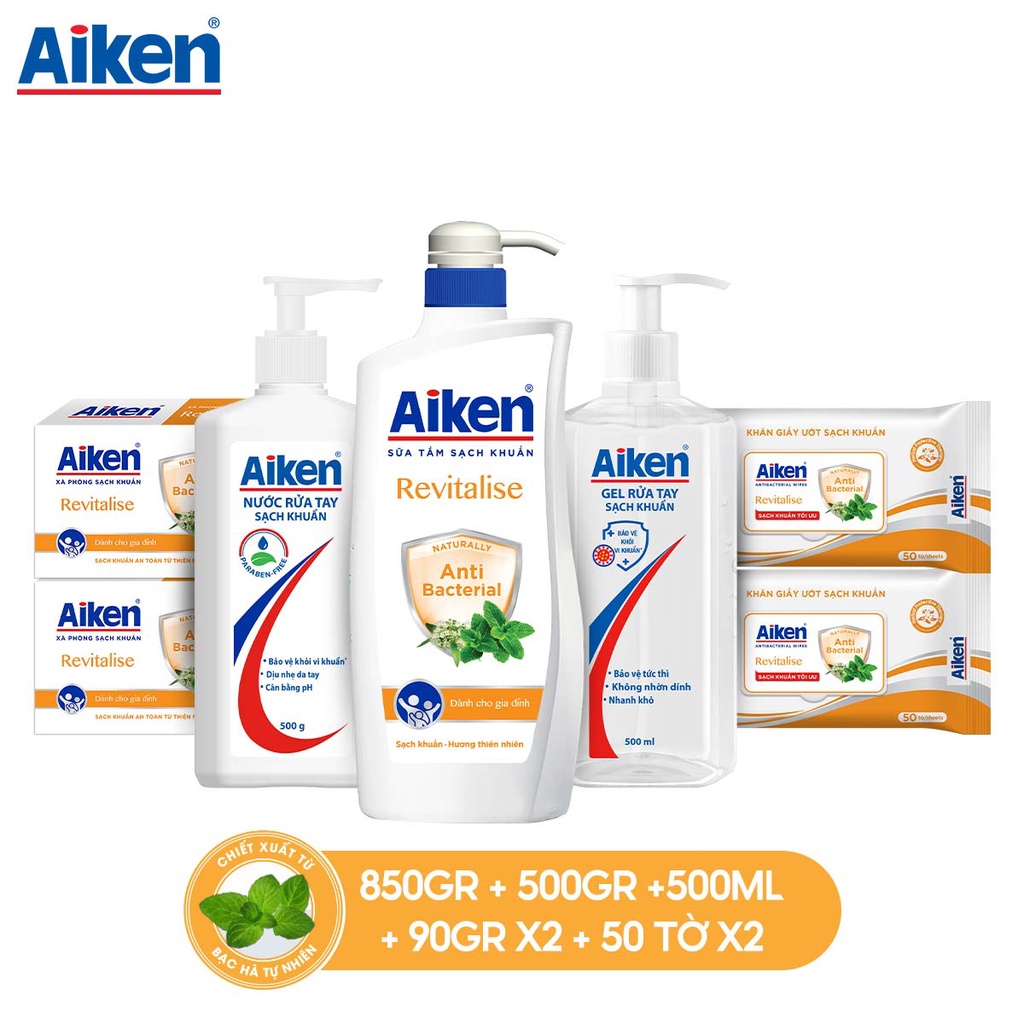 Aiken - Combo gia đình sạch khuẩn bạc hà số 4