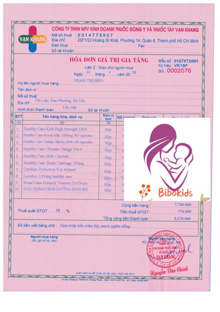 (Tem chemist) Canxi Healthy Care Bổ Sung Canxi Cho Bé