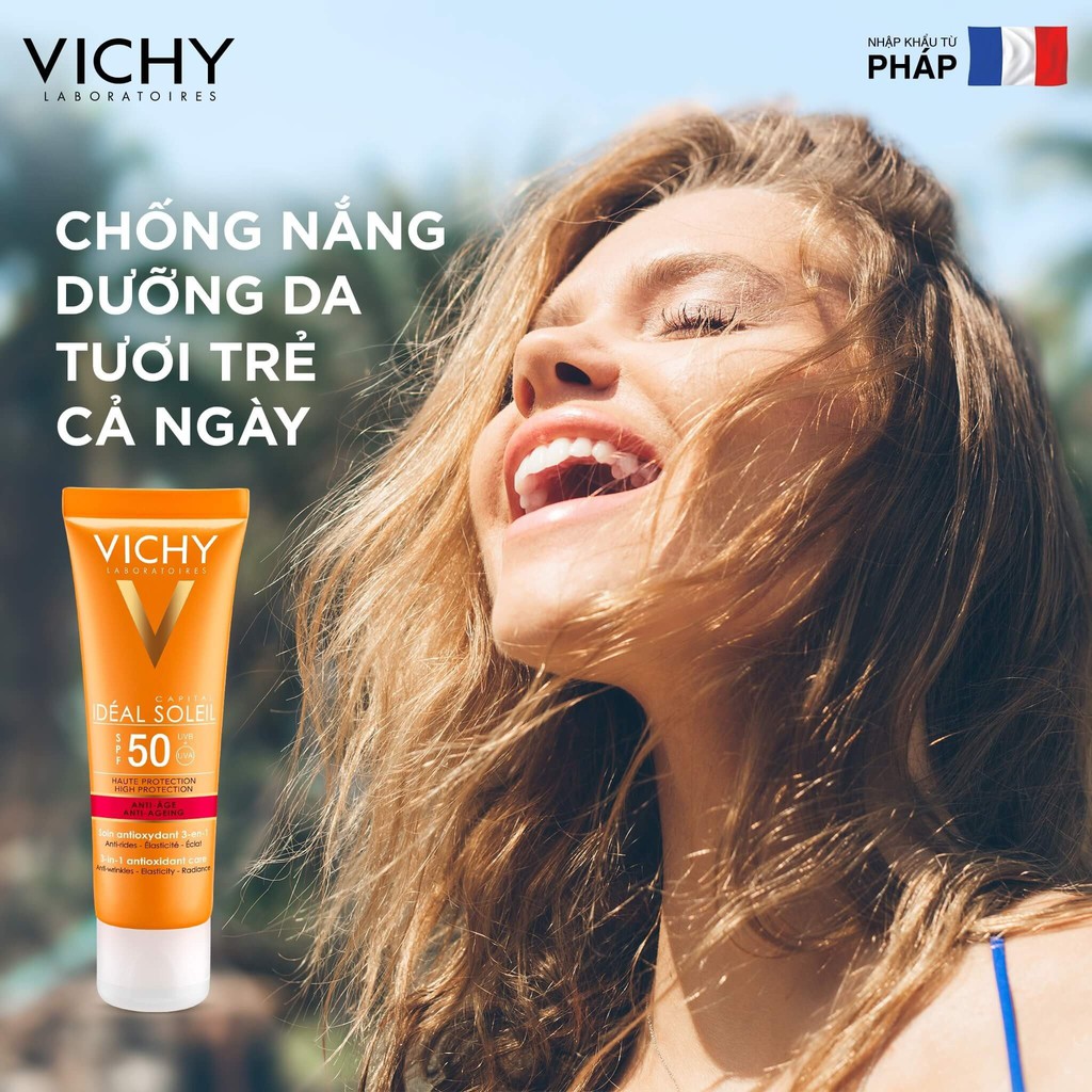 [Chính hãng]KEM CHỐNG NẮNG VICHY IDEAL SOLEIL SPF 50 PA++ DƯỠNG DA CHO DA DẦU, KHÔNG NHỜN RÍT