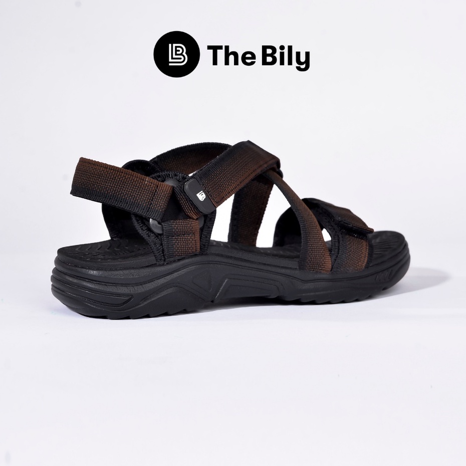 Giày Sandal Nam The Bily 02 Quai Chéo Đôi - Nâu Thổ Cẩm