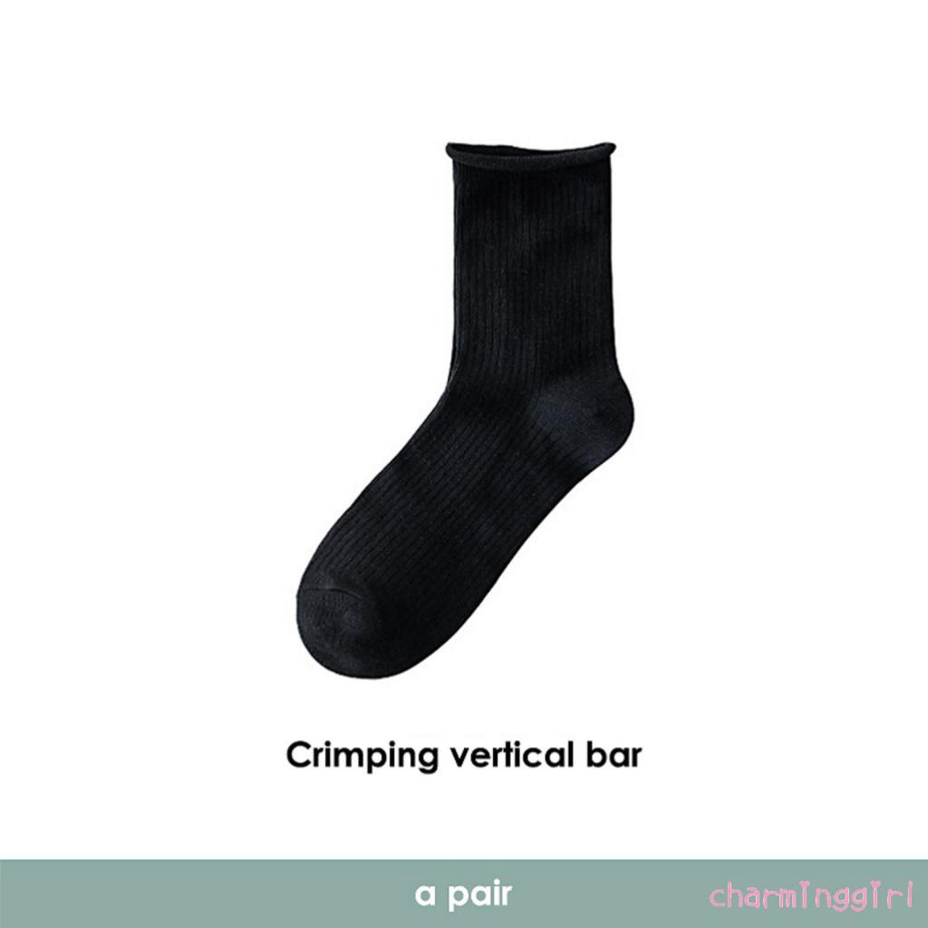 Đôi vớ dài co giãn màu trơn dễ thương dành cho nữ