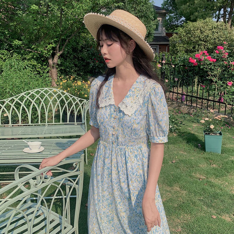 Summer new yellow floral chiffon ladies dress | BigBuy360 - bigbuy360.vn