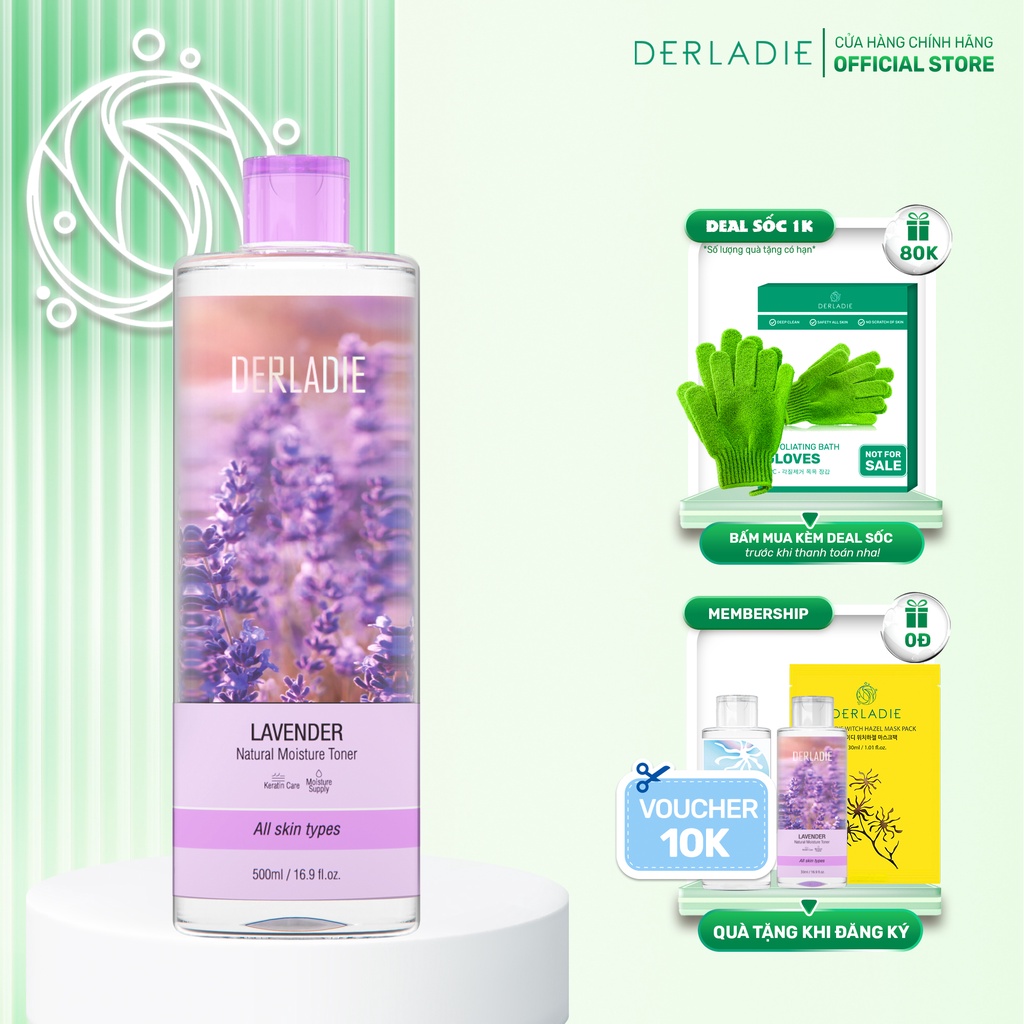 Nước Cân Bằng Da, Kiềm Dầu Derladie Lavender Natural Moisture Toner 500ml