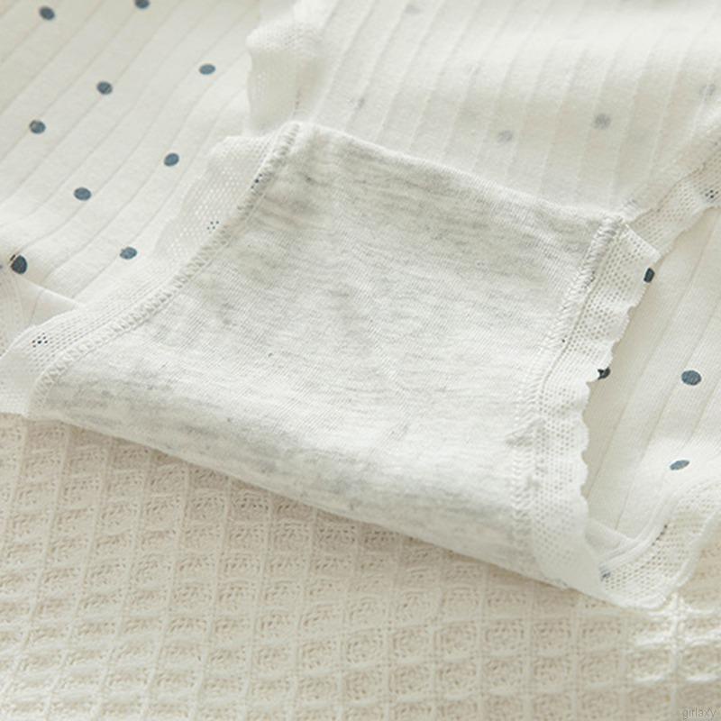 Quần lót cotton cạp vừa họa tiết chấm bi / kẻ sọc xinh xắn phong cách Hàn Quốc cho nữ