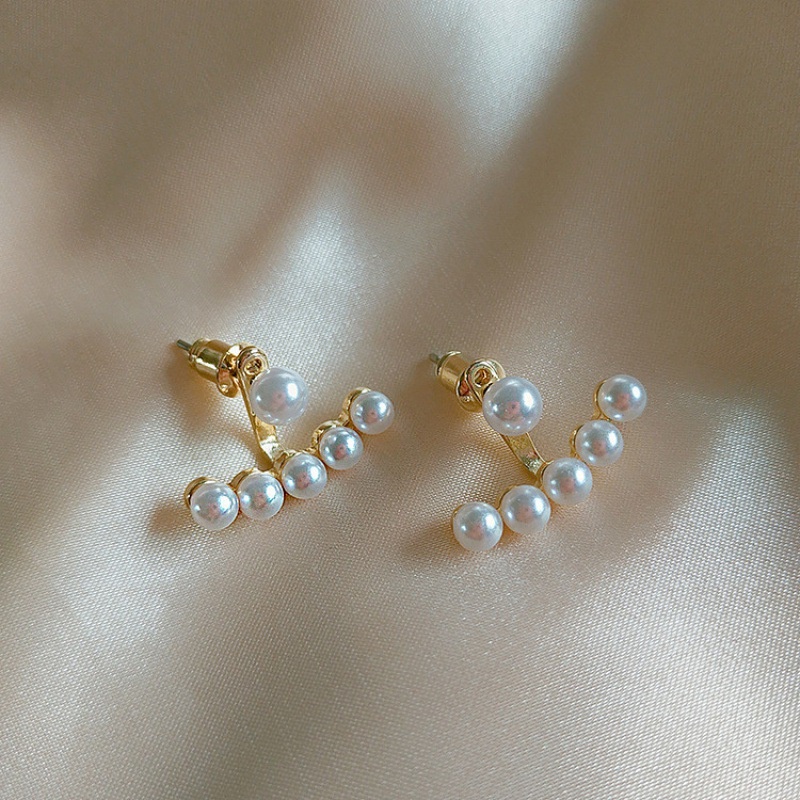 Bông Tai Mạ Bạc 925 đính đá ngọc trai nhân tạo Xinh Xắn Phong Cách Hàn Quốc BO16