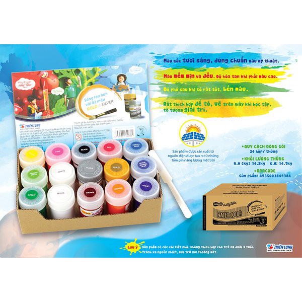 Vỉ màu nước Poster Colokit - 8 màu - 12 màu - 15 màu