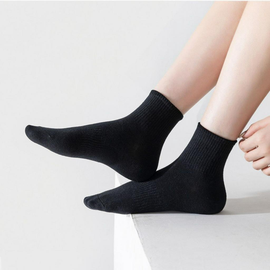 Vớ ngắn nam 3 màu đen xám trắng chất cotton dệt kim cao cấp, Tất nam thấp cổ hàng VNXK chống hôi chân