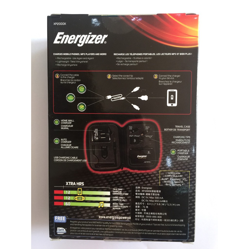 [Mã ELFLASH5 giảm 20K đơn 50K] Bộ Sạc Đa Năng Energizer XP2000K/XP2000