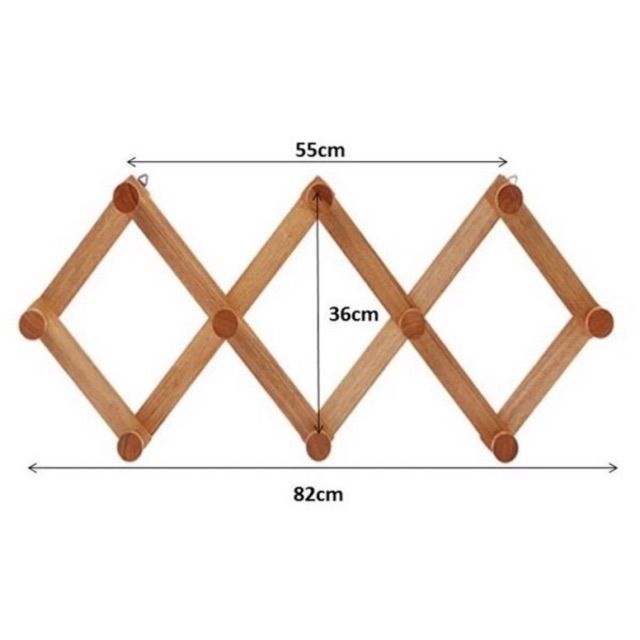 Móc áo gắn tường đa năng xếp gọn bằng gỗ - Móc xếp gắn tường treo đồ bằng gỗ HOMESDECOR