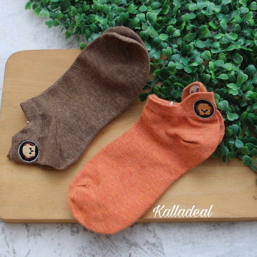 Tất Hoạt Hình Thêu Sau Gót Cổ Ngắn