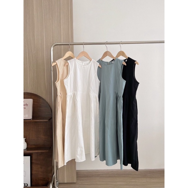 [Ảnh thật/Video] Đầm babydoll sát nách chocopie Hàn Quốc dáng dài Đầm đũi mềm Quảng Châu