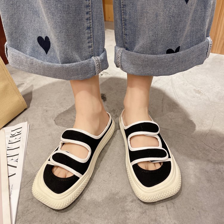 Fashionable New Velcro Ulzzang Canvas Lazyshoes Sneaker