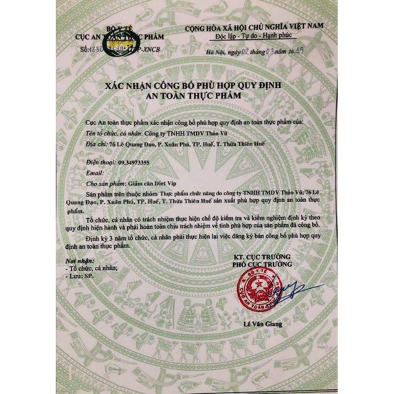 Viên uống giảm cân linh chi Diet Vip cam kết hàng chính hãng 100%