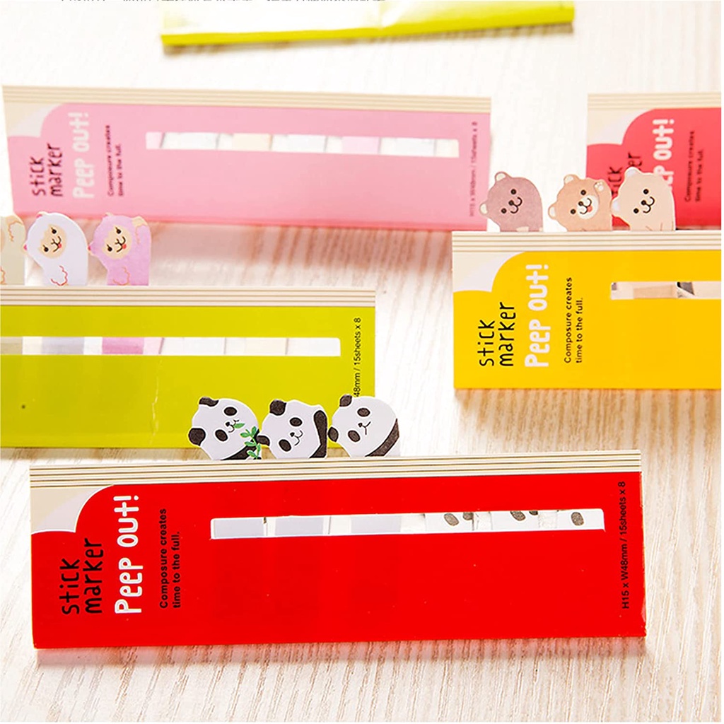 (Hàng Mới)  120 Tờ Sticky Note Hình Động Vật Đáng Yêu Giấy Nhớ Ghi Chú Đánh Dấu Tab Phân Trang