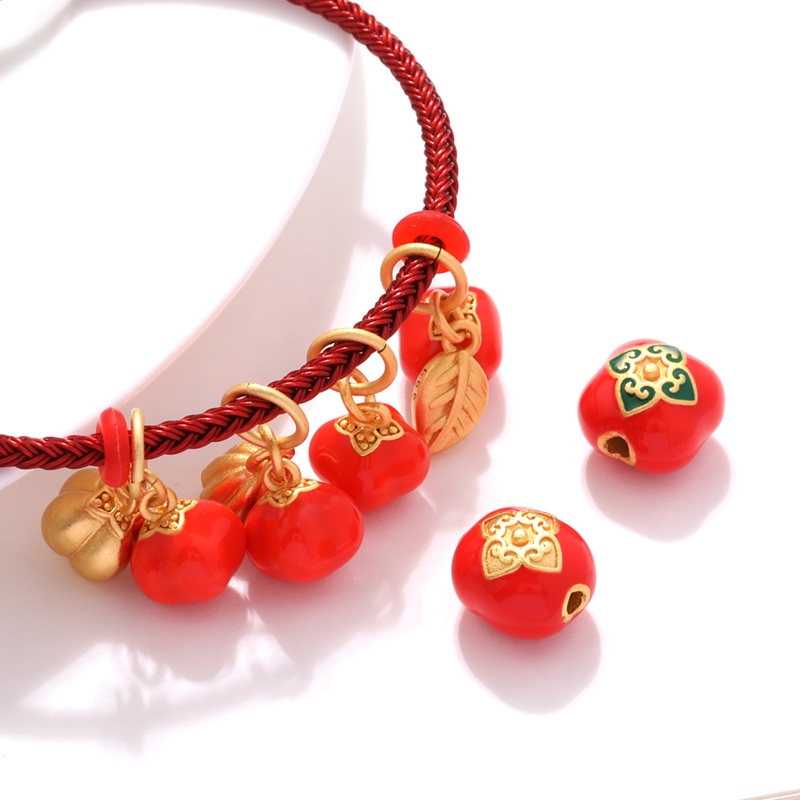 Pretty Things Mặt Dây Chuyền Tròn Hình Thỏ Persimmon Làm Trang Sức Thủ Công diy