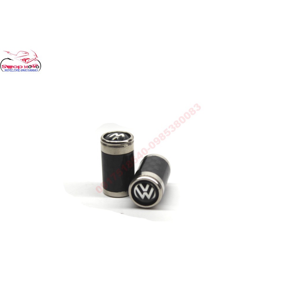 ỐC CHỤP CHÂN VAN CARBON CÓ LOGO GẮN CHO OTO - XE MÁY  (GIÁ 1 ĐÔI) Ảnh thật Sp