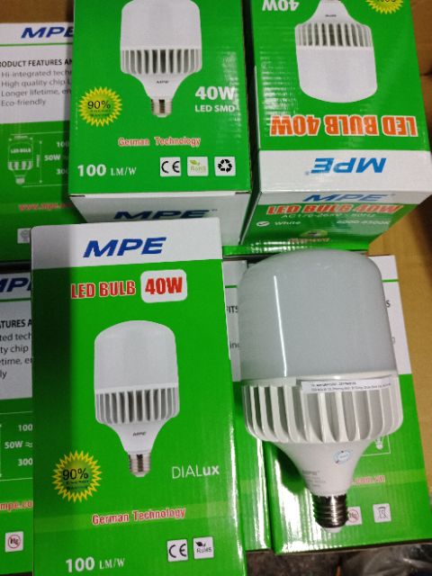 Bóng đèn Led búp trụ MPE- bóng Led trụ 40w 30w 20w mpe thân nhôm