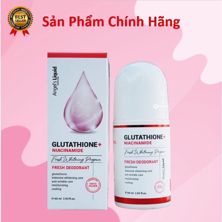 Lăn khử mùi  mờ thâm, dưỡng trắng da Angel's Liquid Glutathione plus Niacinamide 60ml BBT Store