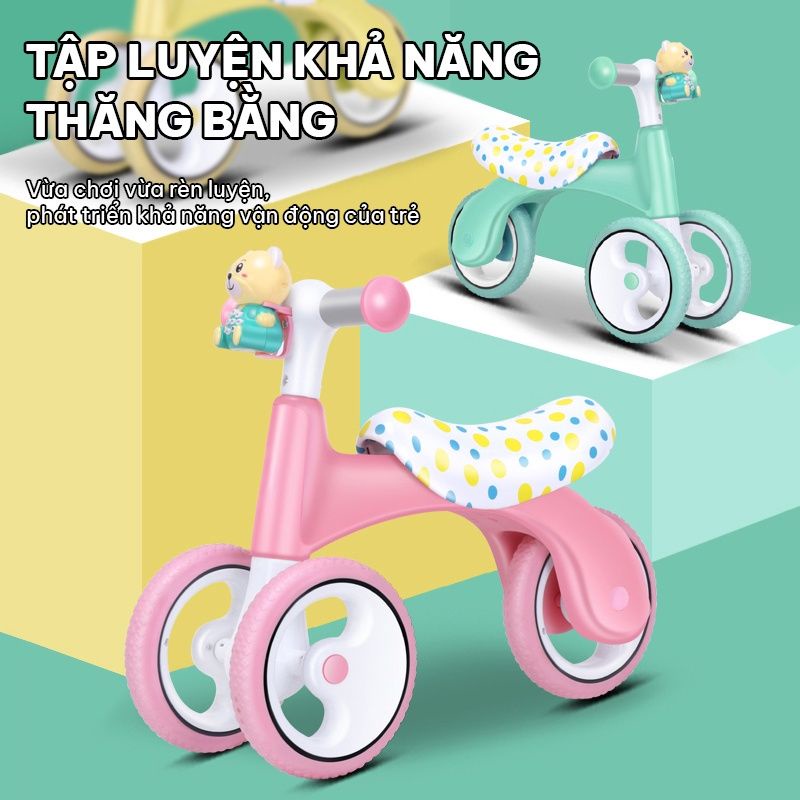 Xe Chòi Chân 3 Bánh Kèm Gấu Teddy Có Nhạc Cho Bé Từ 1 Đến 6 Tuối  XJ908