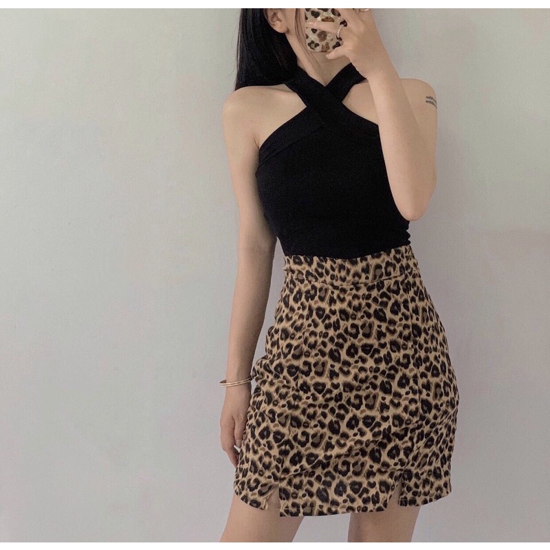 Set ulzzang áo yếm chân váy beo 🔔KÈM ẢNH THẬT🔔