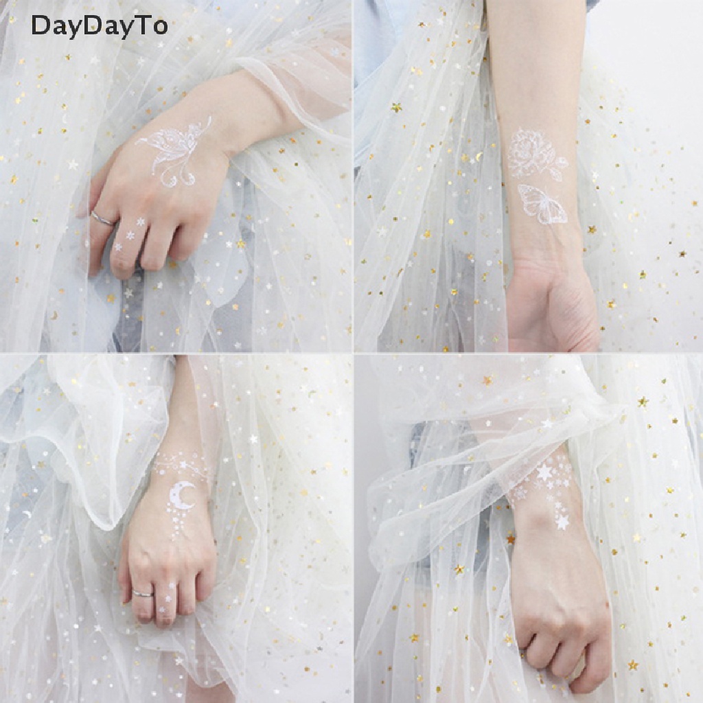 Hình Xăm Tạm Thời Henna Trắng Phối Ren Gợi Cảm Cho Nữ