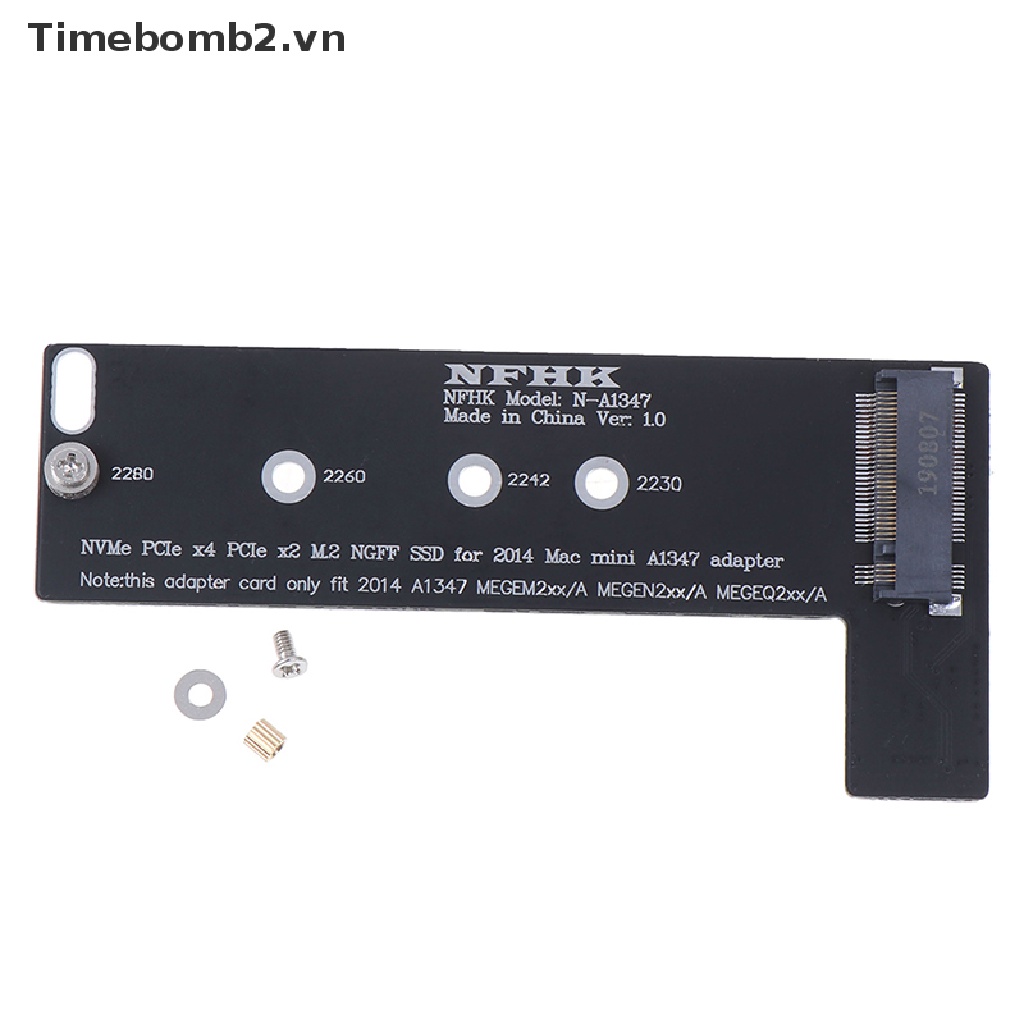 Bộ chuyển đổi thẻ PCI-Ex4 M.2 NGFF NVME AHCI SSD cho 2014macbook mini A1347 [time2]