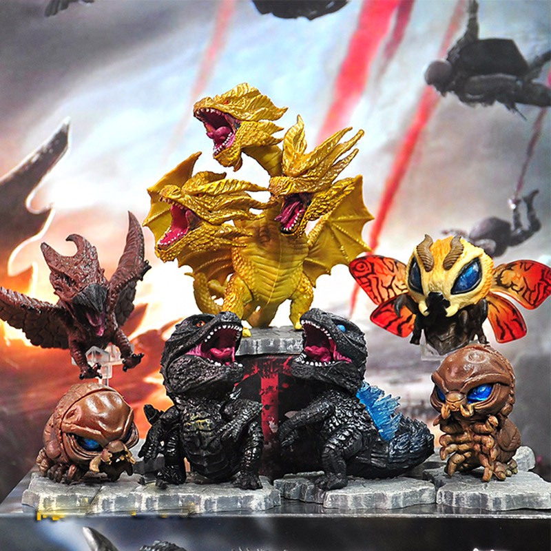 Mô hình Rồng 3 đầu King Ghidorah, Godzilla Q ver Cute 12cm