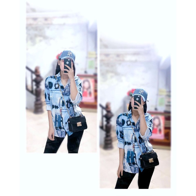 Áo sơ mi họa tiết Leeva Shop dáng rộng unisex mặc cặp, mặc nhóm mùa hè đi biển