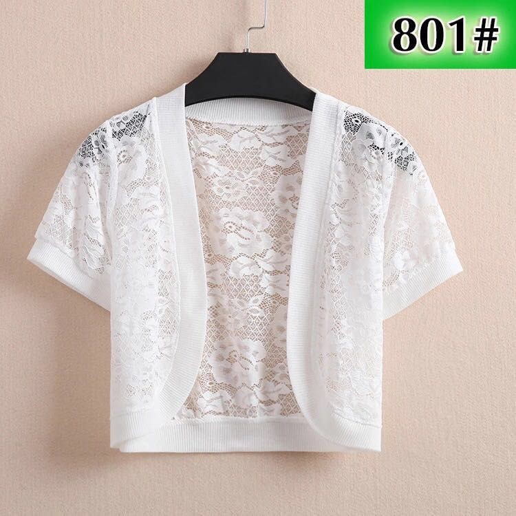 Áo khoác ren nữ tay ngắn khoác nhẹ | BigBuy360 - bigbuy360.vn