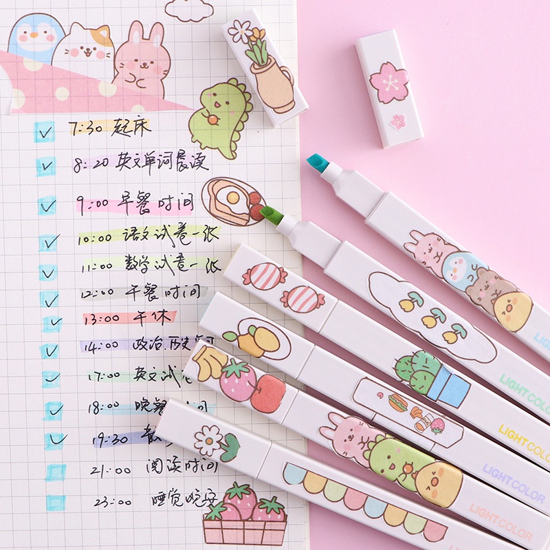 Bút Dạ Quang Nhiều Màu Sắc Tiện Dụng Cho Học Sinh DIY